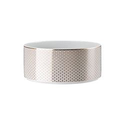 Francis Carreau Beige porcelain salad bowl with beige and gold check design by Rosenthal