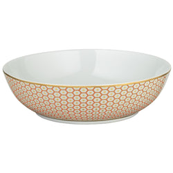 Raynaud Trésor orange porcelain salad bowl 17cm with gold-accented honeycomb design