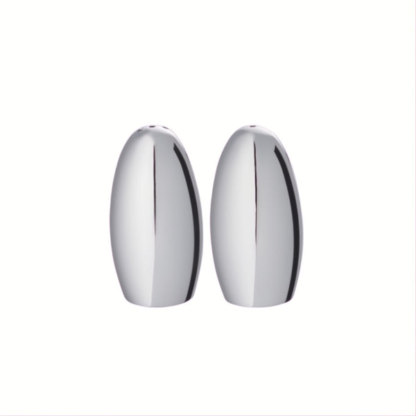 Salt and Pepper Shakers Set Galet Silver-Plated by Ercuis, sculptural French design for refined dining.