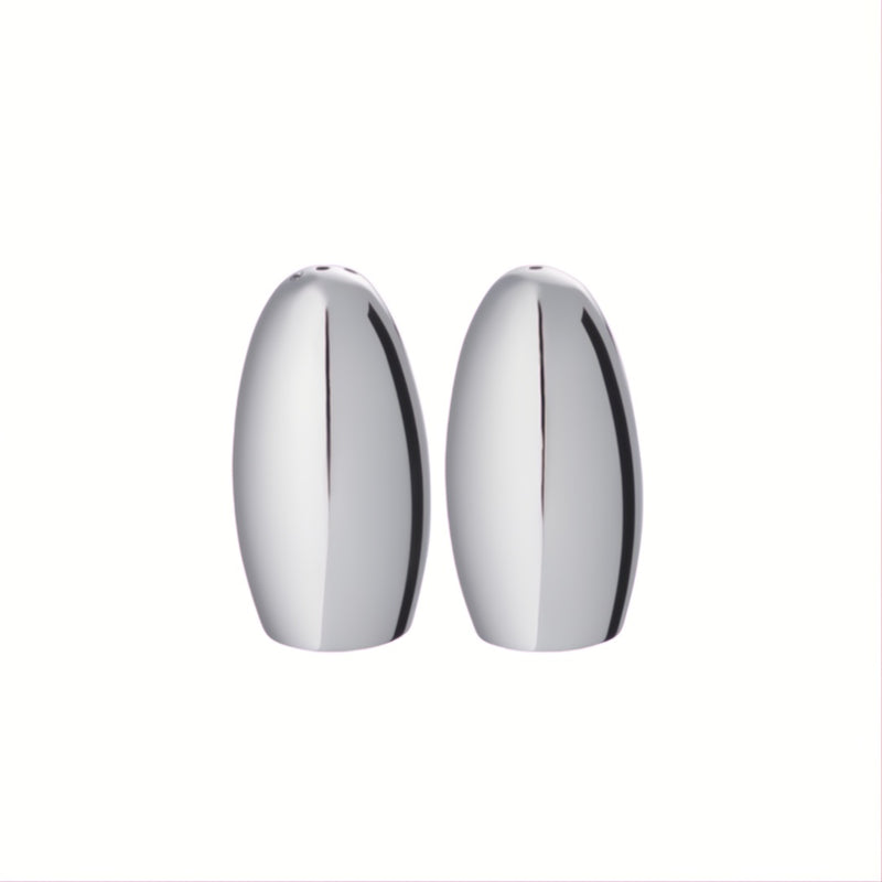 Salt and Pepper Shakers Set Galet Silver-Plated by Ercuis, sculptural French design for refined dining.