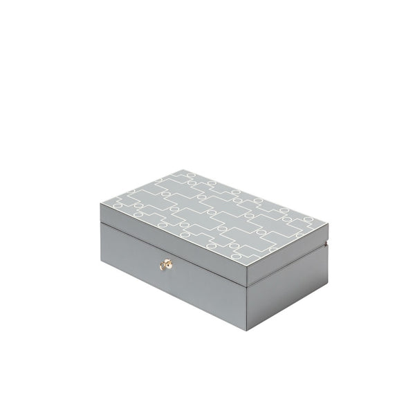 San Marco Humidor Large by Giobagnara closed – printed leather luxury cigar case