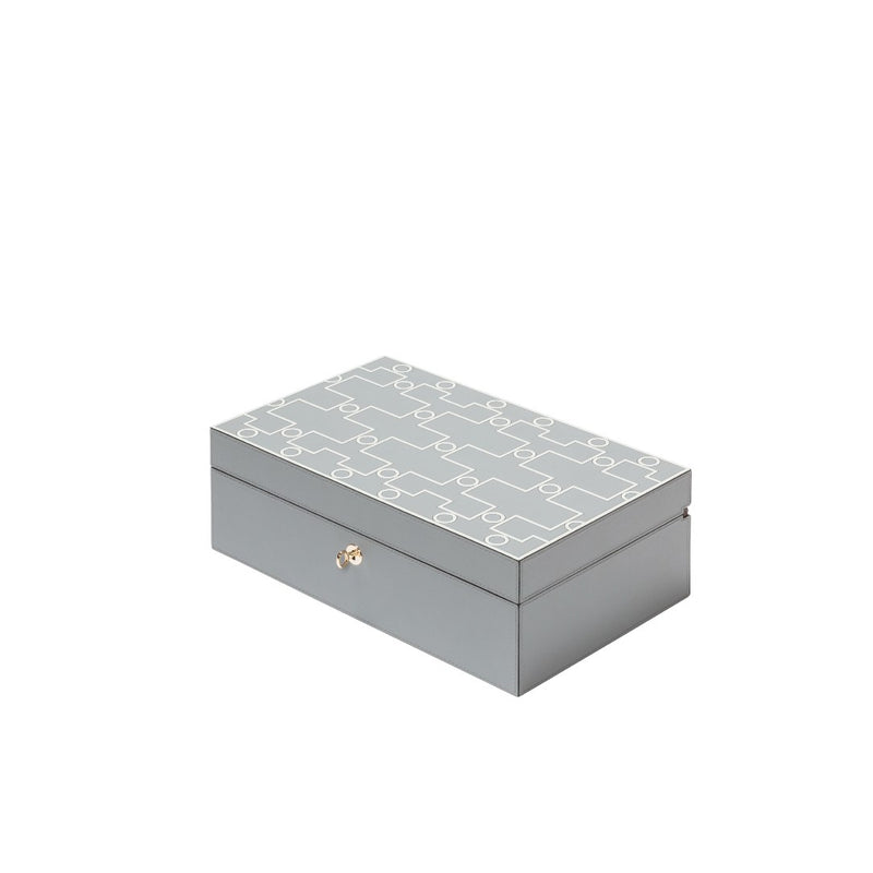 San Marco Humidor Large by Giobagnara closed – printed leather luxury cigar case