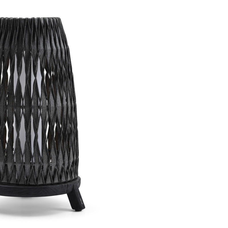 Anthracite woven lantern on a white background