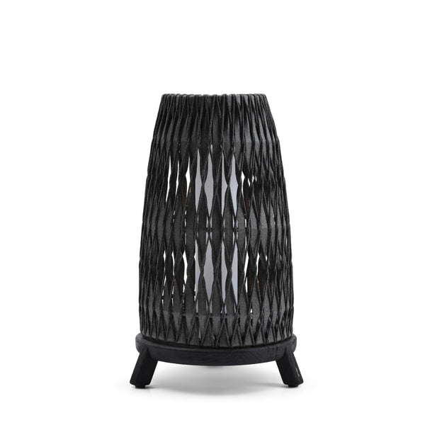 Anthracite Sandua large woven lantern on a white background