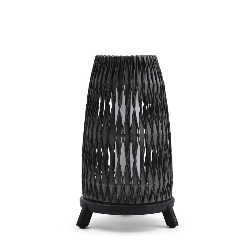 Anthracite Sandua large woven lantern on a white background