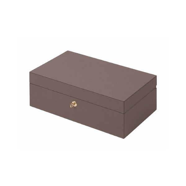 Santiago Humidor Large by Giobagnara in golf leather with cedar lining closed