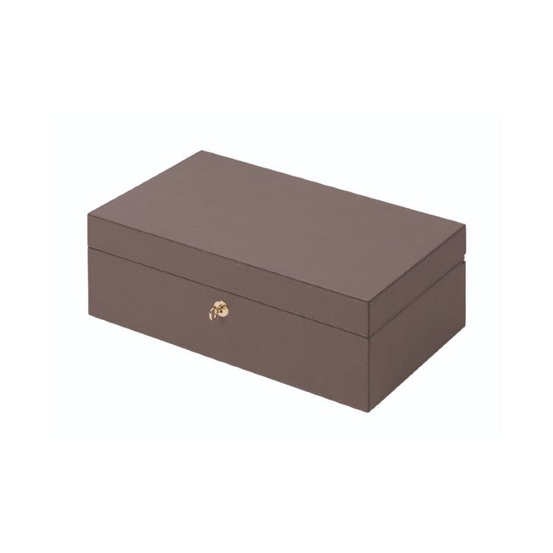 Santiago Humidor Large by Giobagnara in golf leather with cedar lining closed