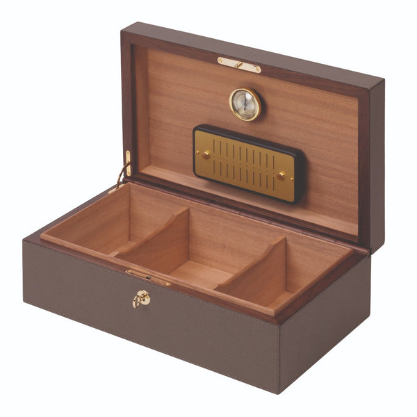 Santiago Humidor Large by Giobagnara in golf leather with cedar lining