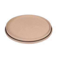 Saturn Lazy Susan tray by Giobagnara in leather with removable tray and metal base, available in chrome, bronze, or brass.