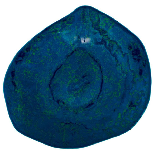 Sarah-Linda set of 2 porcelain large dinner plates Blue Lagoon No6 Indulge on a white background