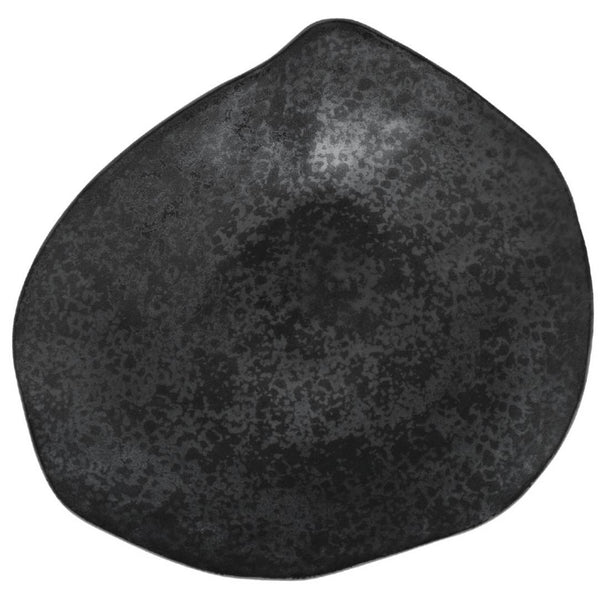 Sarah-Linda set of 2 porcelain large dinner plates Graphite No6 Indulge on a white background