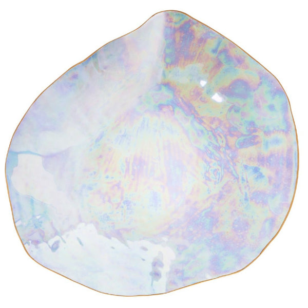 Sarah-Linda set of 2 porcelain large dinner plates Pearlescent No6 Indulgel on a white background
