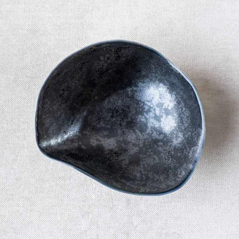 Luxury Limoges porcelain side bowls Graphite No2 Indulge Sarah-Linda on a light gray background
