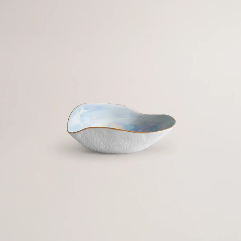 Luxury Limoges porcelain side bowls pearlescent Nº2 Indulge Sarah-Linda on a light gray background