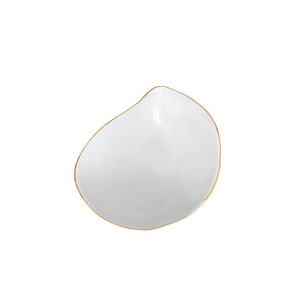 Sarah-Linda set of 2 white porcelain side bowls with golden rim Nº2 Indulge