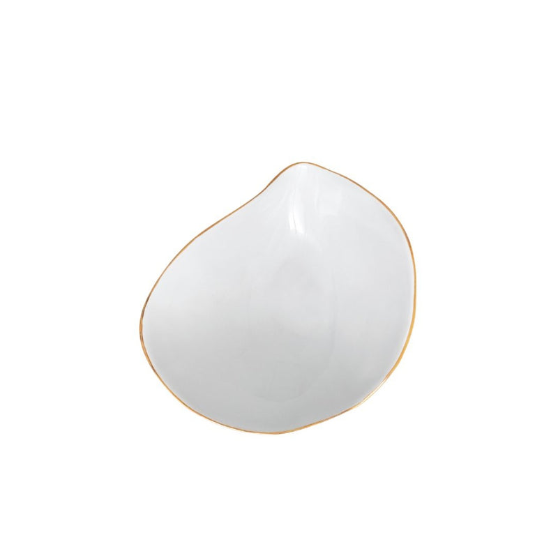 Sarah-Linda set of 2 white porcelain side bowls with golden rim Nº2 Indulge