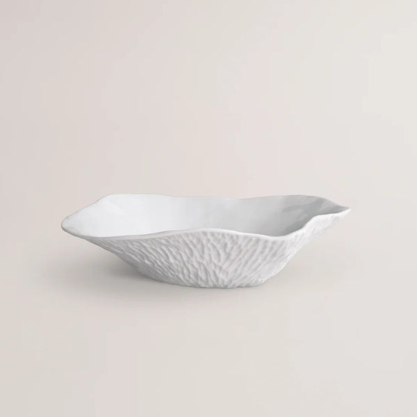 Luxury Limoges porcelain small deep plates White No9 Indulge Sarah-Linda on a light beige background