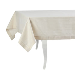 Shiny gold metallic tablecloth with radiant sheen by Roseberry Home