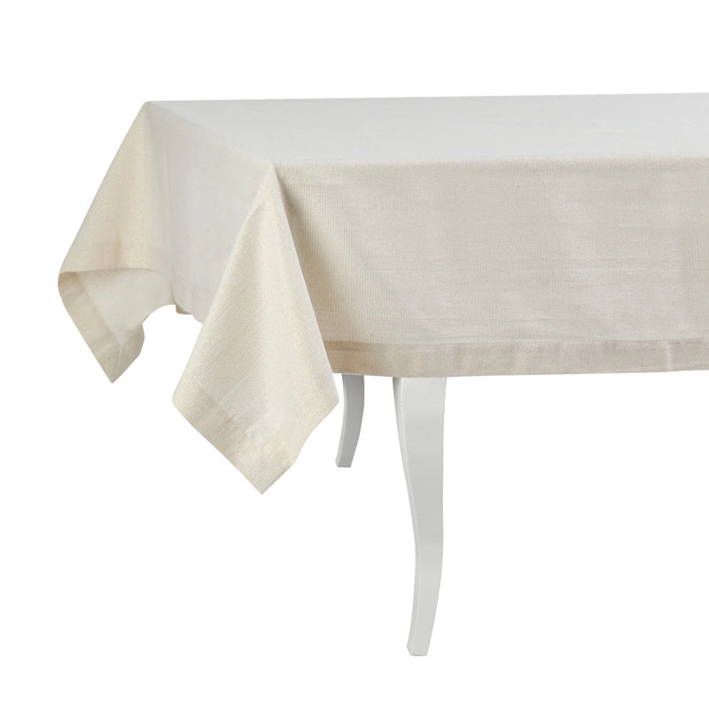 Shiny gold metallic tablecloth with radiant sheen by Roseberry Home