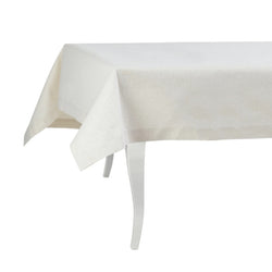 Shiny silver metallic tablecloth with elegant sheen by Roseberry Home