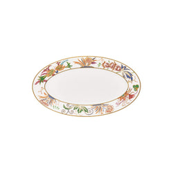Porcelain side dish with Imari floral motif and gold rim by Raynaud