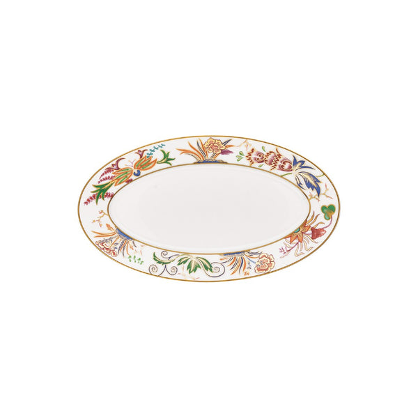 Porcelain side dish with Imari floral motif and gold rim by Raynaud