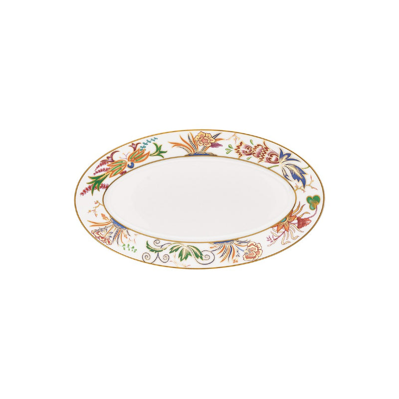 Porcelain side dish with Imari floral motif and gold rim by Raynaud