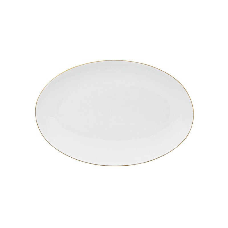 Limoges porcelain side dish with gold rim from the Monceau Gold collection by Raynaud