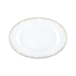 Souffle d’Or side plate by Haviland—Limoges porcelain with silver and matte gold geometric rim inspired by celestial supernova design.