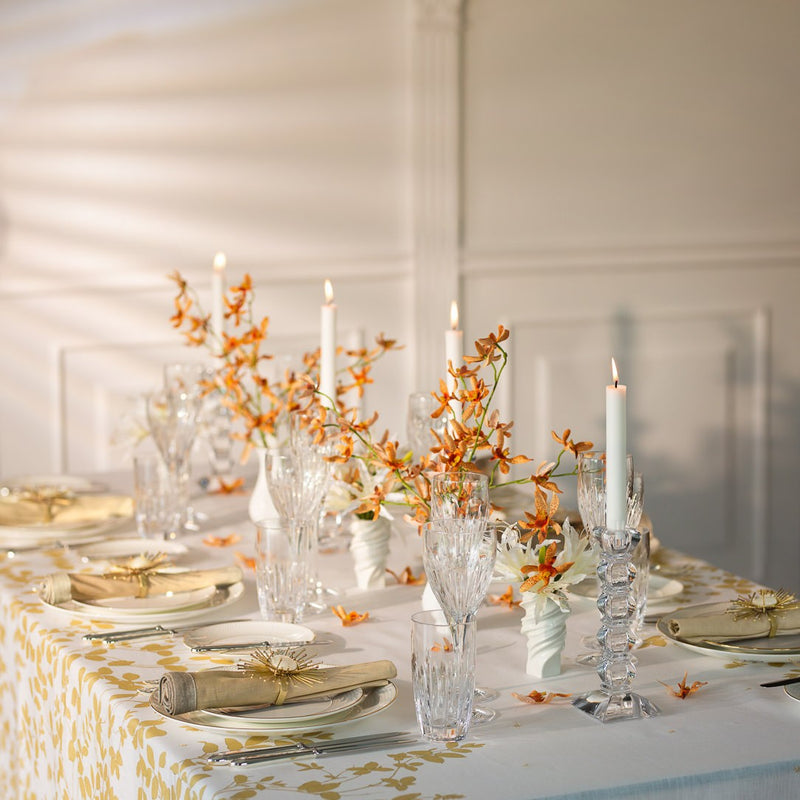 Styled artificial Oncidium orchid spray in orange made from waxed silk by Silk-ka