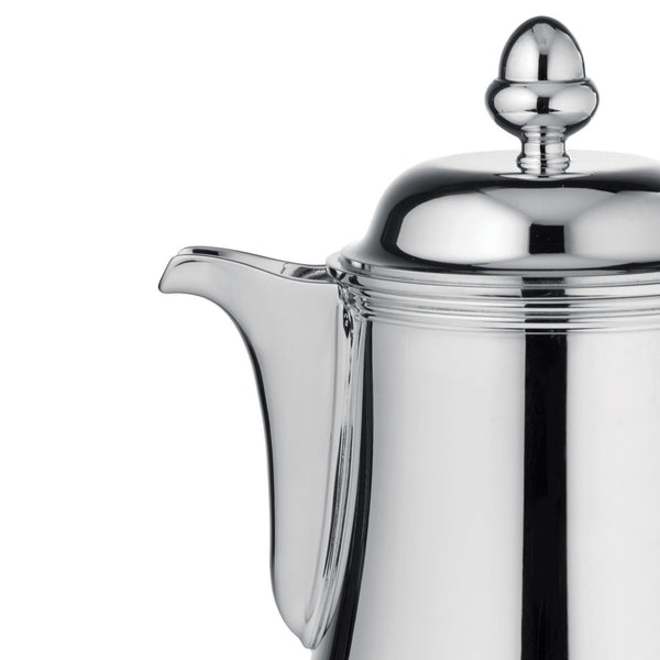 Close-up Silver-plated coffee pot Rencontre 90cl by Ercuis – handcrafted French coffee pot with polished finish and elegant handle.