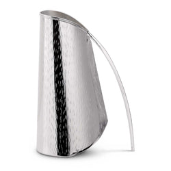 Luxury silver-plated pitcher Rain by Greggio with sculptural shape and textured finish – handcrafted Italian design for elegant dining and yachts.