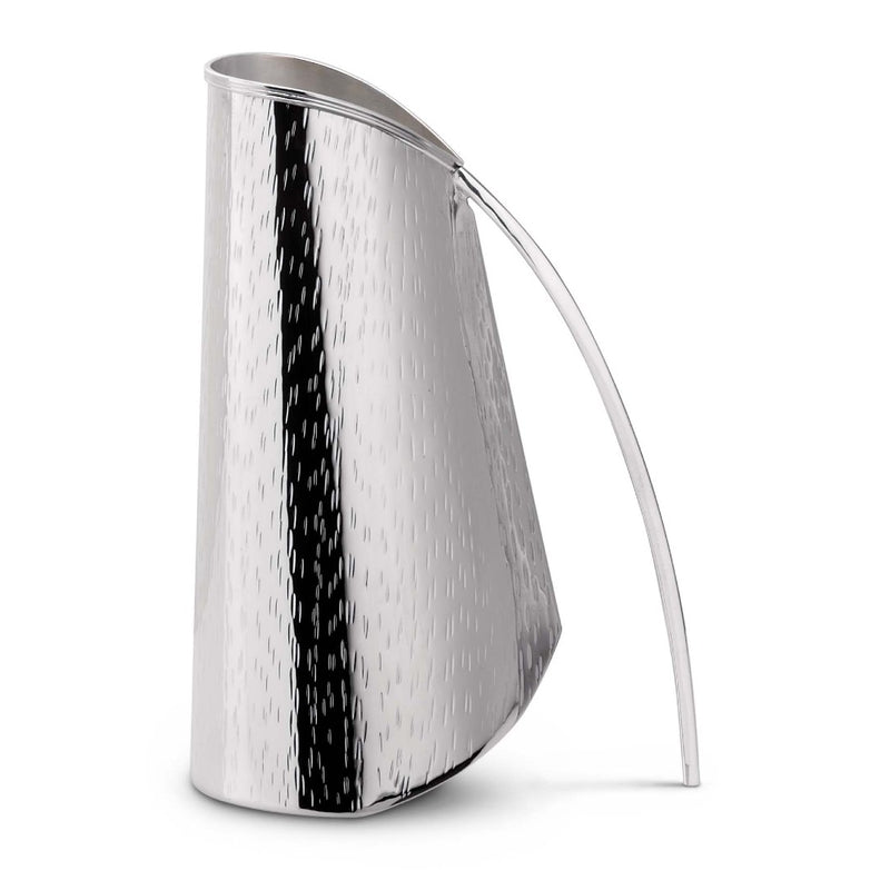 Luxury silver-plated pitcher Rain by Greggio with sculptural shape and textured finish – handcrafted Italian design for elegant dining and yachts.