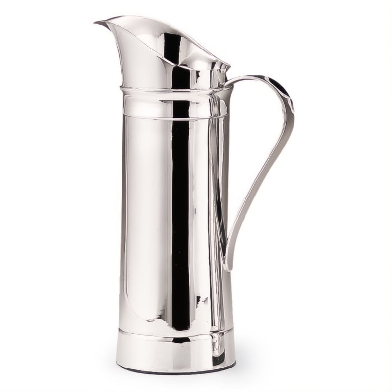 Luxury silver-plated thermal carafe Modigliani 0.7 L by Greggio – handcrafted Italian insulated design with polished finish for elegant serving.