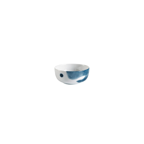 Raynaud Abysses small porcelain bowl 8.5cm in indigo blue on a white background