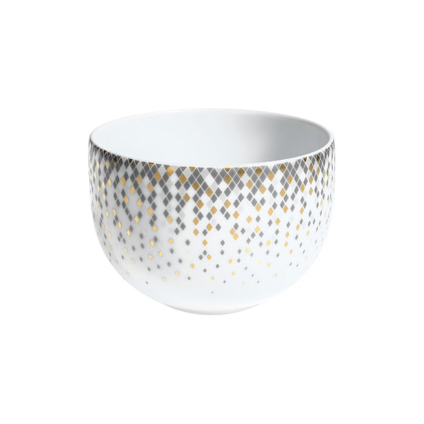 Souffle d’Or small tumbler by Haviland—Limoges porcelain with grey, gold, and silver celestial-inspired design.
