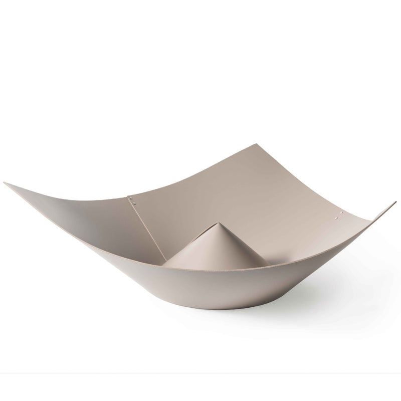 Sombrero Taupe Vegan Leather Storage Basket by Pinetti