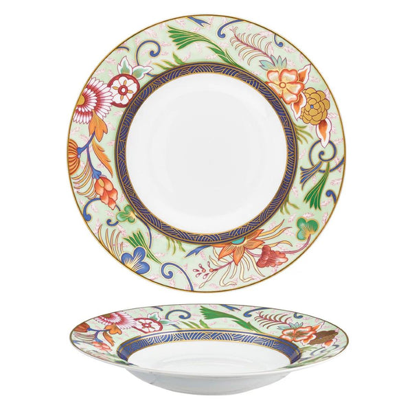 Imari soup and pasta plate in Limoges porcelain 

