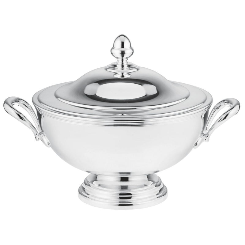 Silver-plated soup tureen with lid and handles large from the Rencontre collection by Ercuis.
