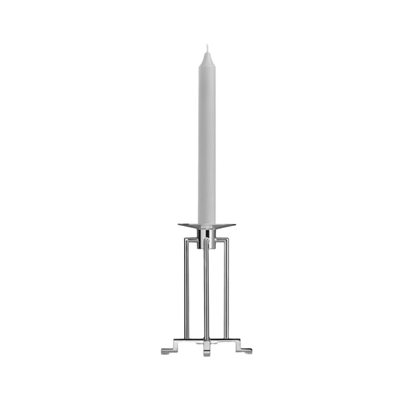 Silver-plated Sphinx candlestick holder tall by Robbe & Berking with elegant, modern silhouette