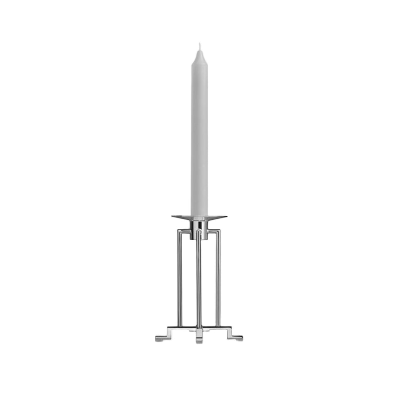 Silver-plated Sphinx candlestick holder tall by Robbe & Berking with elegant, modern silhouette