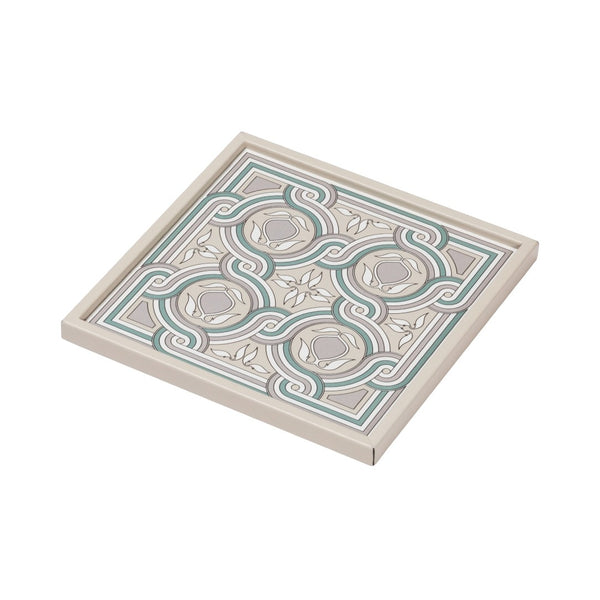 Square San Marco No1 Mini Tray by Giobagnara in leather with Venetian motif