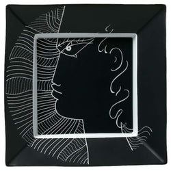 Black porcelain trinket tray sailor profile design Jean Cocteau collection Raynaud