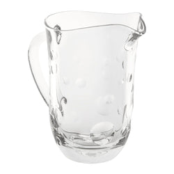 Crystal water pitcher with bubble cut design from the Staccato collection by Cristallerie de Montbronn.
