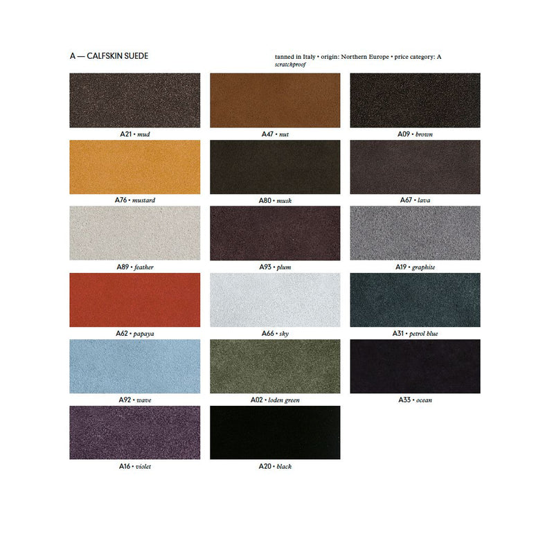 Color swatch chart for calfskin suede by Giobagnara with various shades page 2