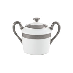 Porcelain sugar bowl with platinum border from the Ambassador Platine collection by Raynaud