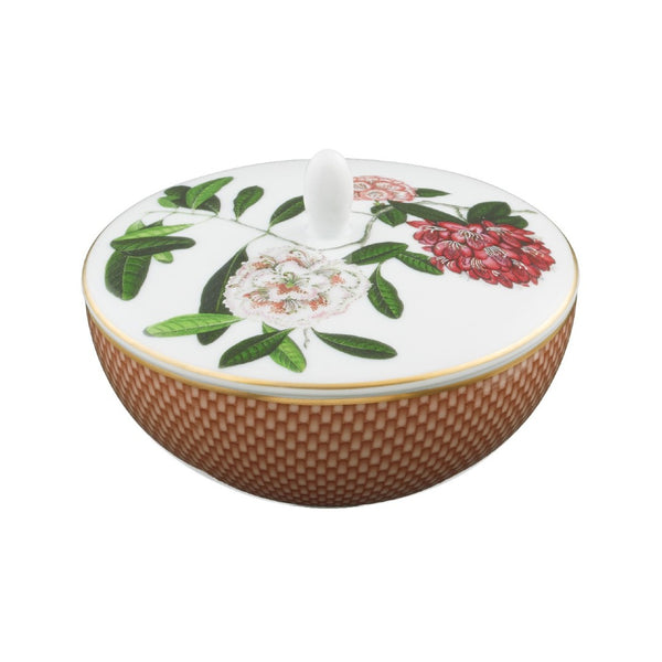 Sugar bowl rhododendron motif from Trésor Fleuri collection Raynaud