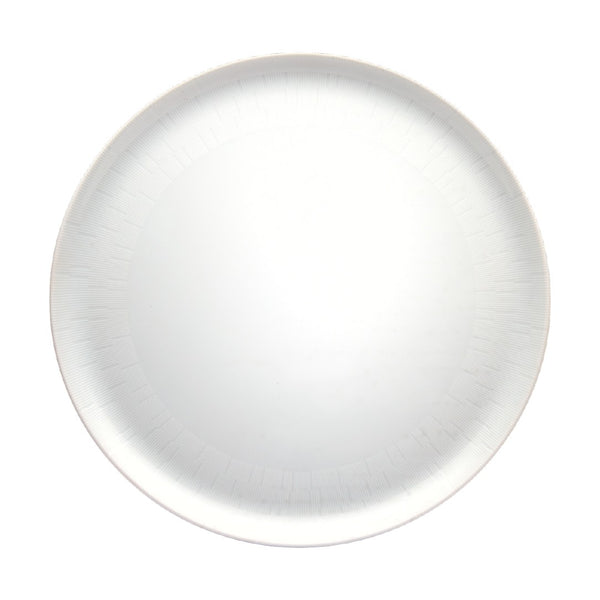 Infini White Limoges porcelain tart platter with engraved detailing by Haviland