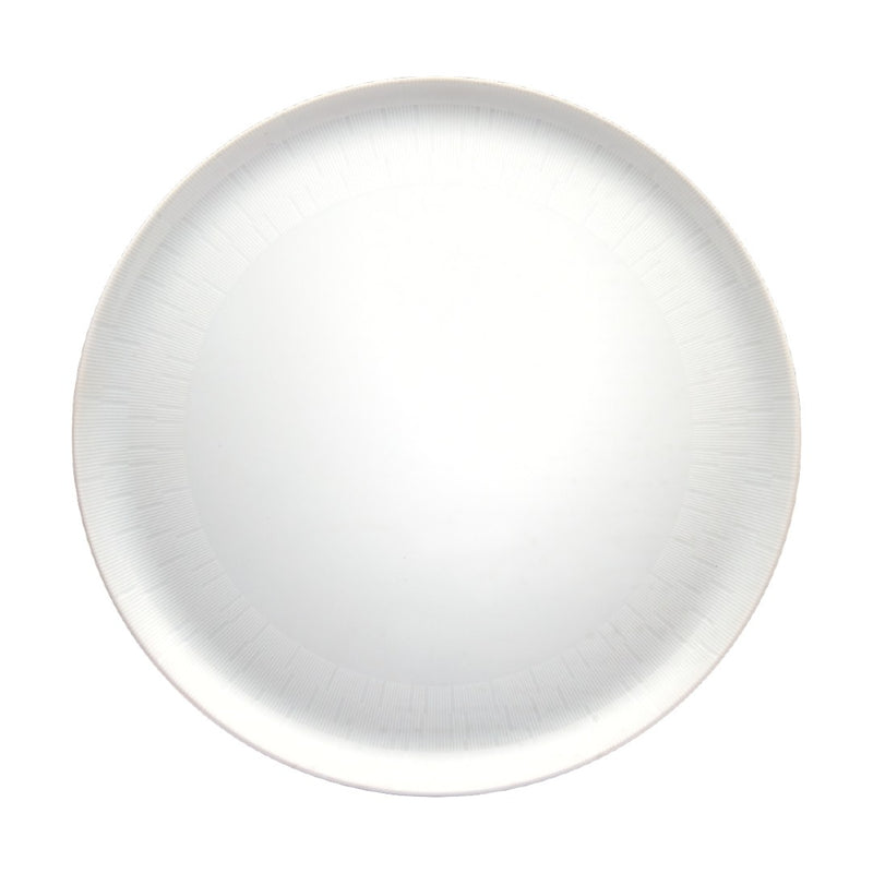 Infini White Limoges porcelain tart platter with engraved detailing by Haviland