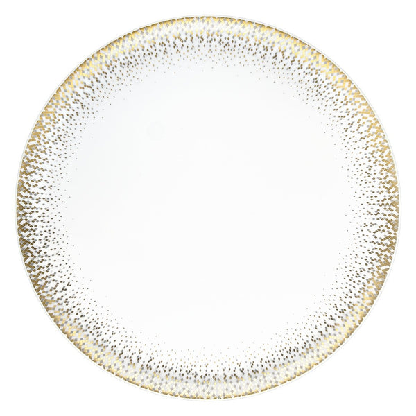 Souffle d’Or tart platter by Haviland—Limoges porcelain with radiant gold and silver celestial-inspired design.